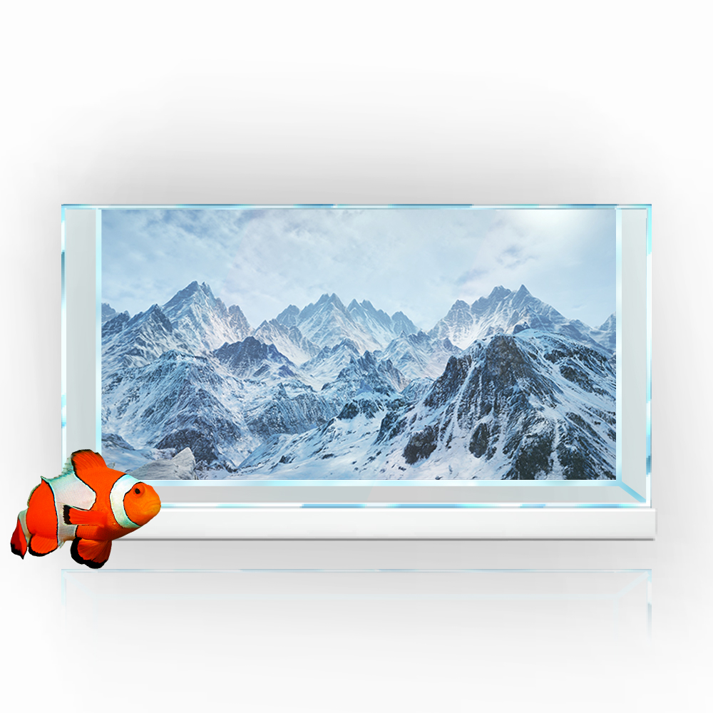 Aquarium Fish Wallpaper Hd - Aquarium Background Sticker, Cold Snow Mountain