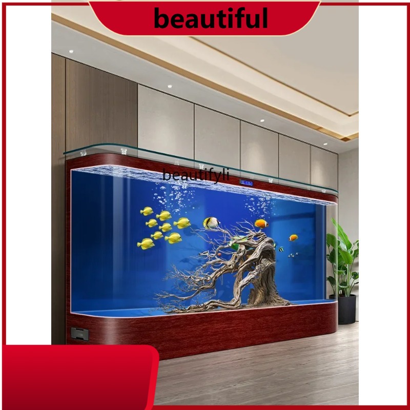 Aquarium Fish Glass - Floor-to-ceiling ecological fish tank living room
