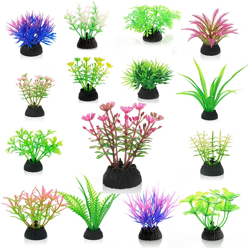 Aquarium Fish Cichlid - Simulation Artificial Plants PVC Underwater Water