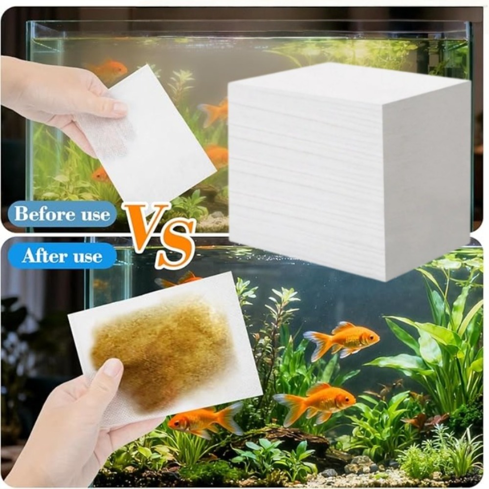 50pcs Fish Tank Absorbing Impu - Aquarium Fish Yellow ulasan dan harga