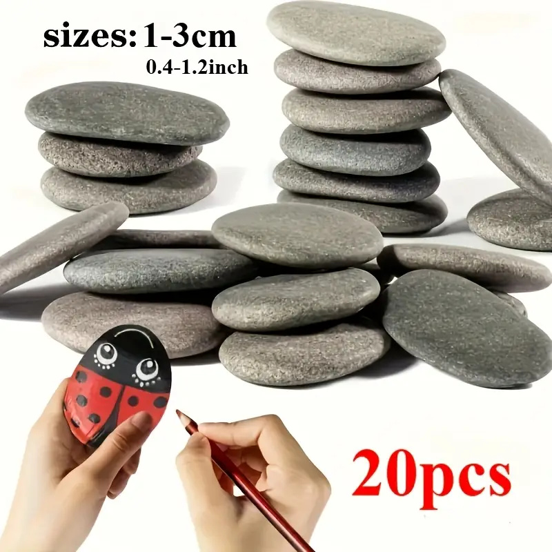 20Pcs Natural River Rocks Smoo - Aquarium Fish Guppy ulasan dan harga