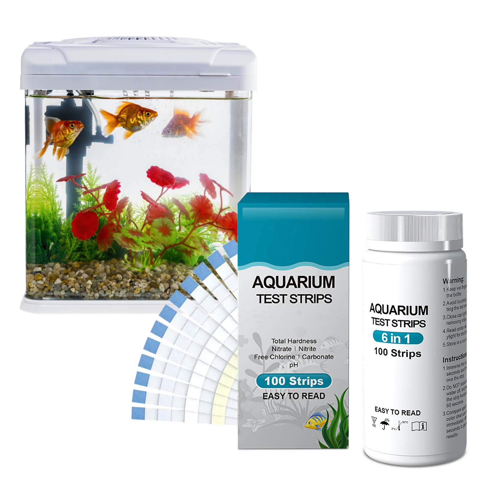 100pcs 6-in-1 Water Quality Te - Aquarium Fish Pond ulasan dan harga