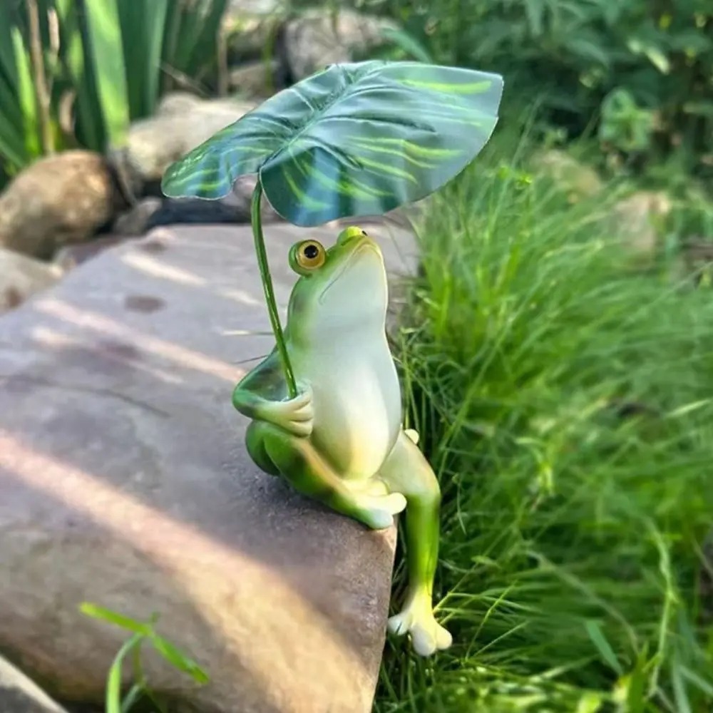 Cartoon Resin Frog Figurine Cr - Aquarium Fish Guppy ulasan dan harga