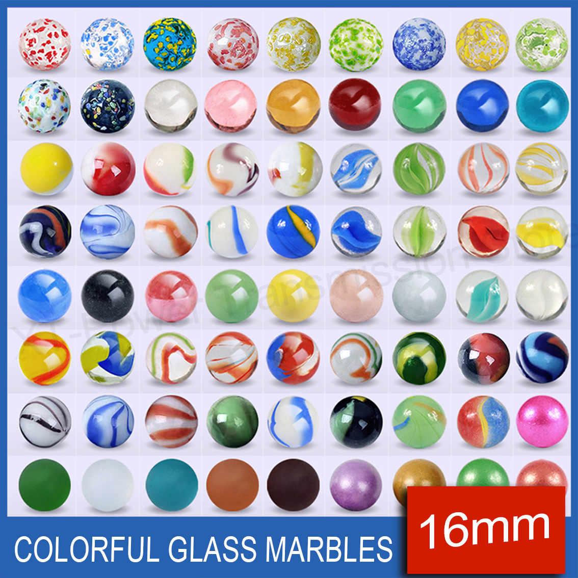 5-90PCS 16mm Colorful Glass Ma - Aquarium Fish Glass ulasan dan harga