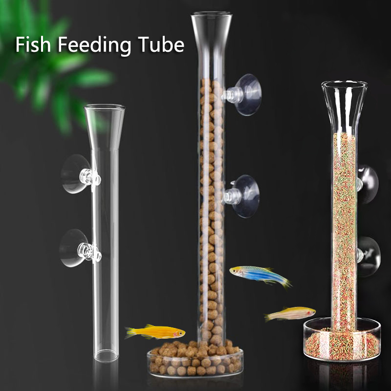 Glass Aquarium Feeder Tube Dis - Aquarium Fish Holiday Food ulasan dan harga