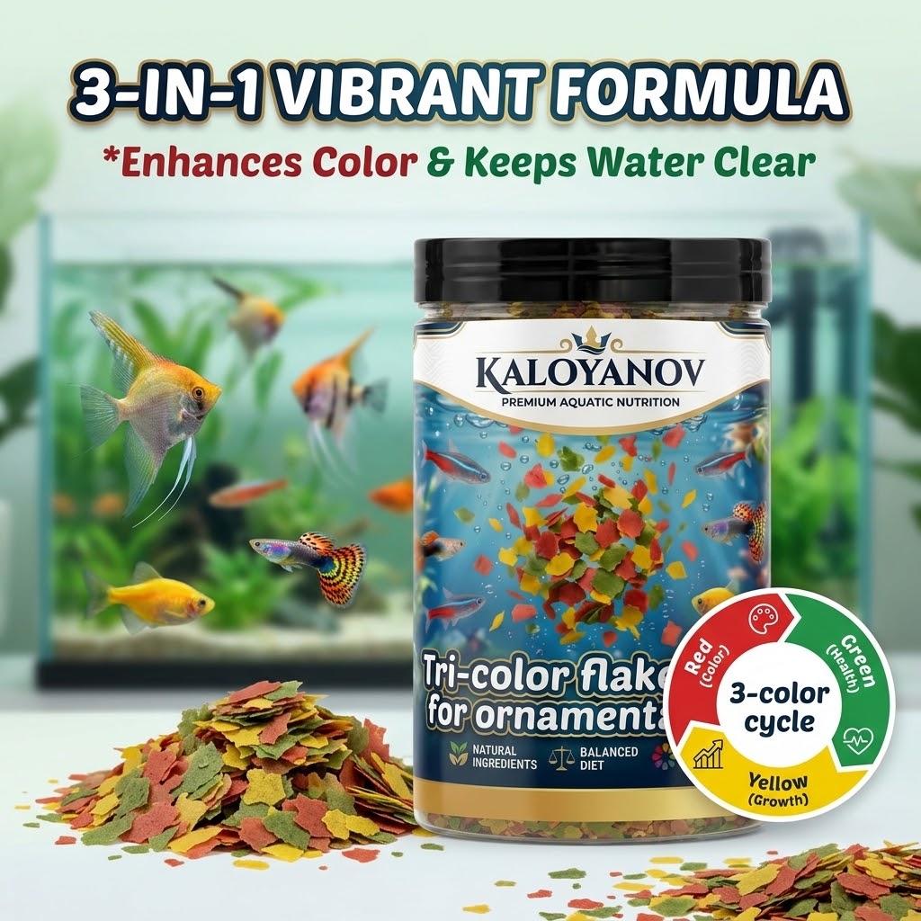 Premium 3-Color Flakes Fish Fo - Tetra Fish In Aquarium ulasan dan harga
