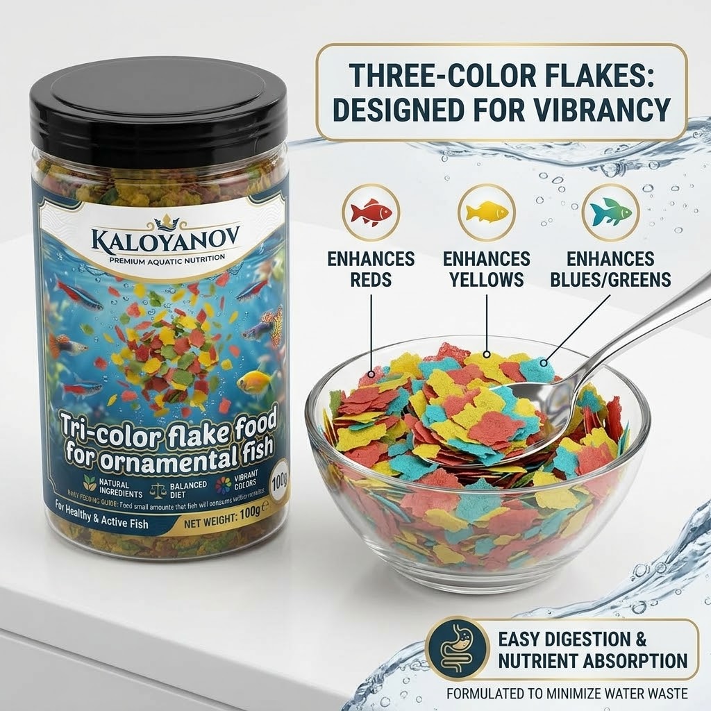 Premium 3-Color Flakes Fish Fo - Tetra Fish In Aquarium ulasan dan harga
