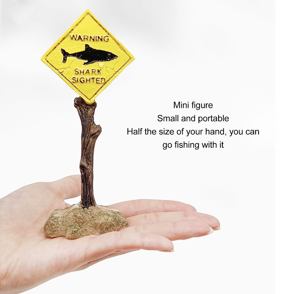 Resin Shark Warning Board Orna - Aquarium Fish Yellow ulasan dan harga